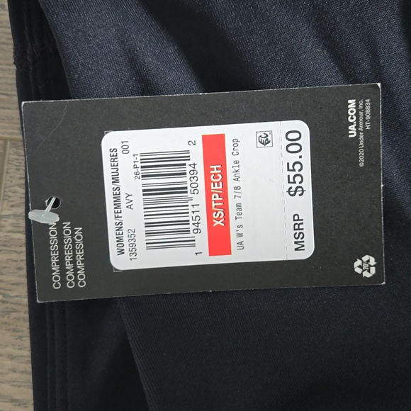 NWT Under Armour Compression high rise crop leggings sz xs bin e - Picture 3 of 6